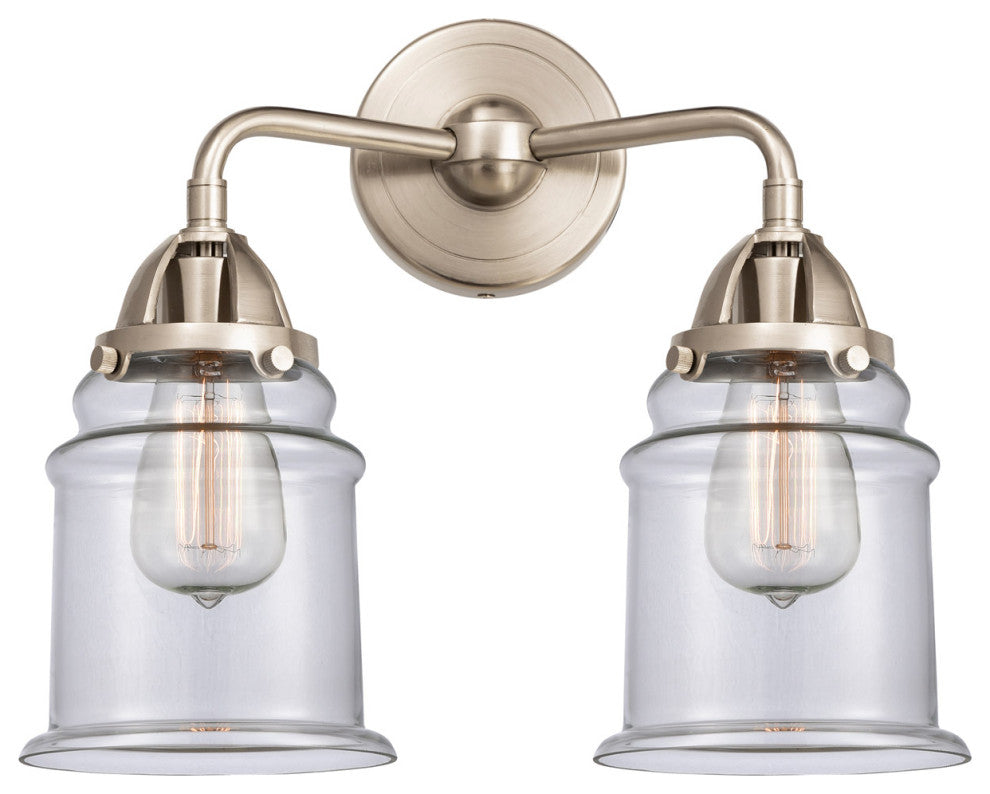 288-2W-SN-G182-LED Canton 2 Light 14" Bath Vanity Light, Brushed Satin Nickel