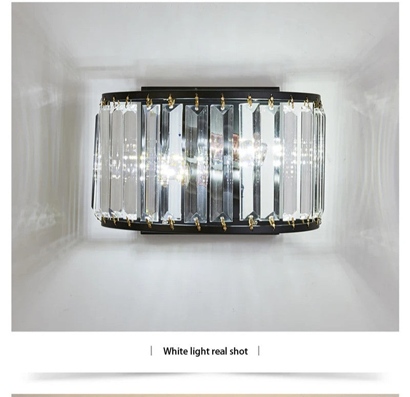 Luxury Crystal Wall Lamp in American Style for Living room, Bedroom, Brown