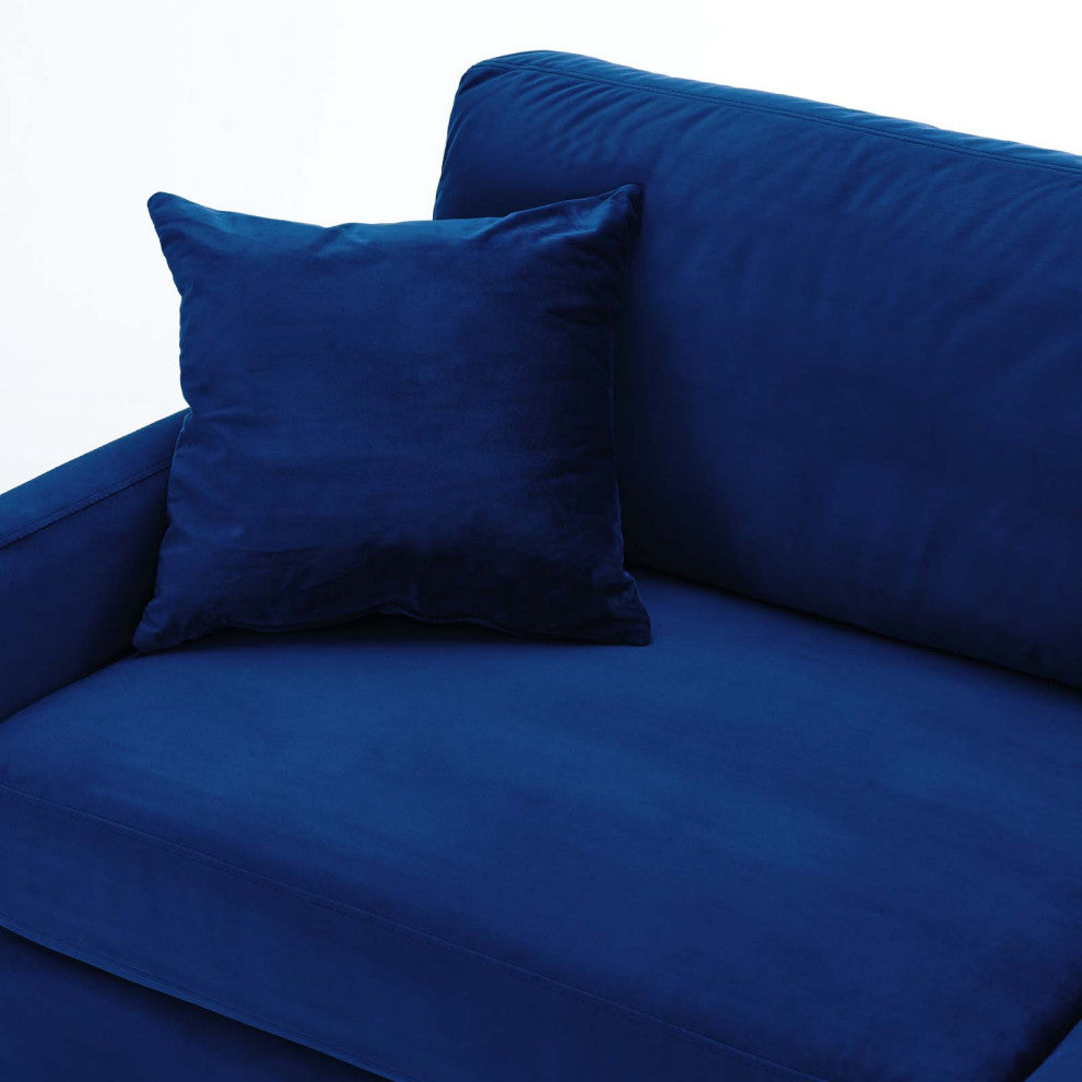 Sofa, Velvet, Blue Navy, Modern, Living Lounge Room Hotel Lobby Hospitality