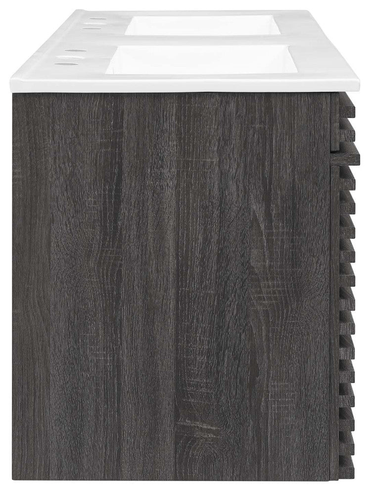 Render 48" Wall-Mount Bathroom Vanity, Charcoal White