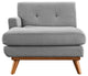 Modern Contemporary Left-Arm Chaise , Gray, Fabric