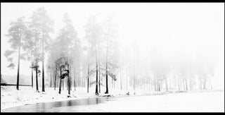 "Winter River" Floater Framed Painting Print on Canvas, 60"x30"