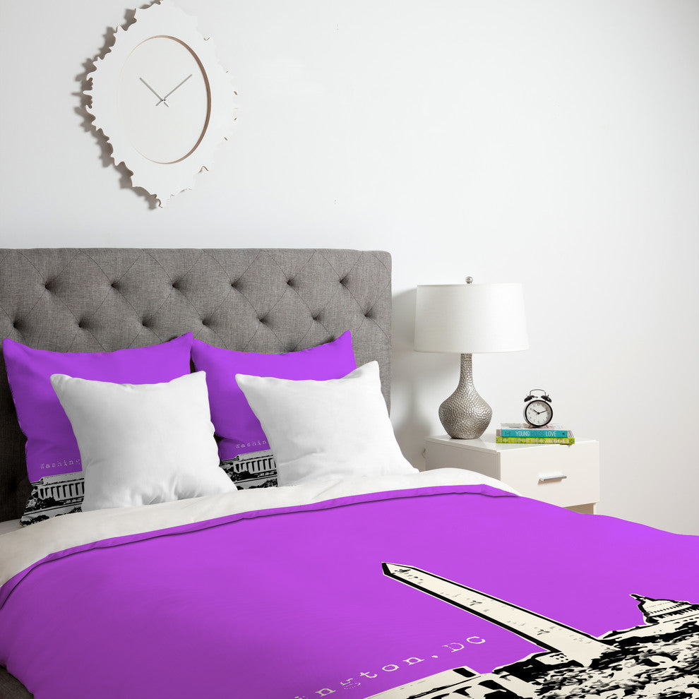 Deny Designs Bird Ave Washington Purple Duvet Cover - Lightweight