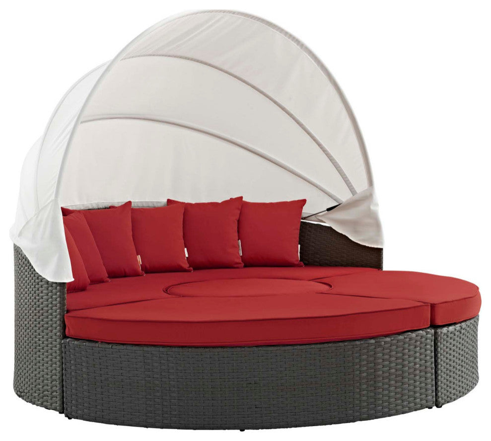 Sojourn Outdoor Patio Sunbrella Daybed, Red