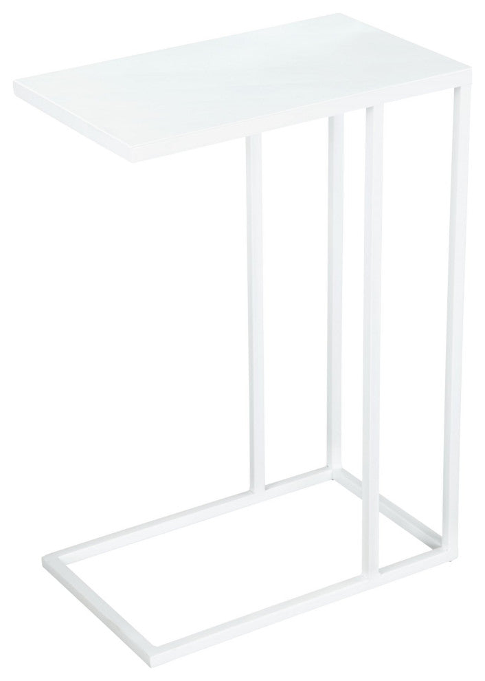 Sofa Side Table, Rectangular, Aluminum, Metal, White, Lounge Lobby Hospitality