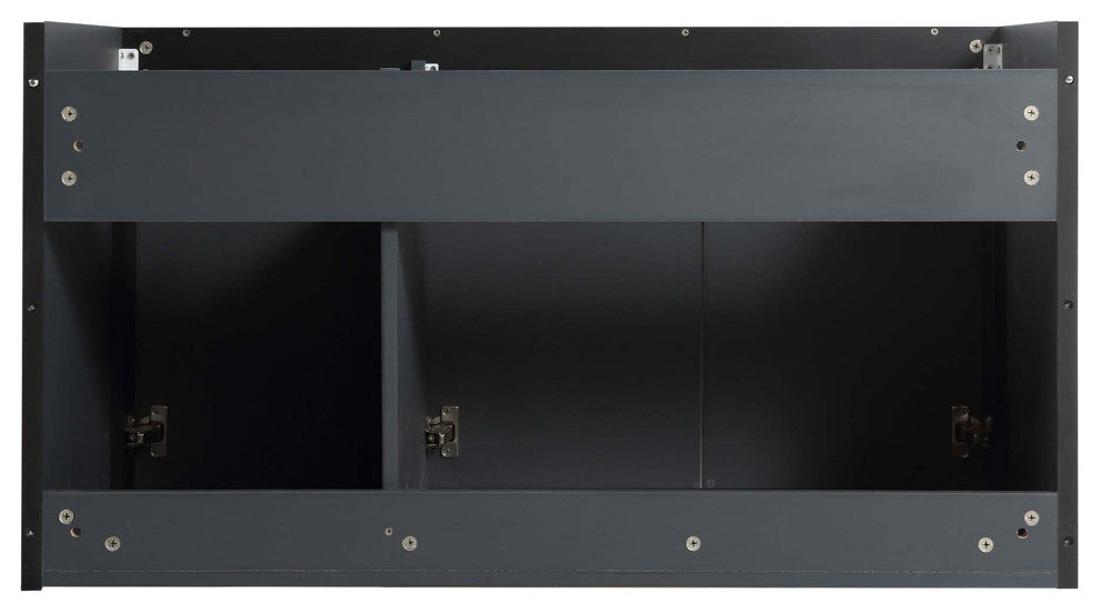 Oakville Wall Mount Bathroom Vanity, Onix Grey, 42", Black Hardware