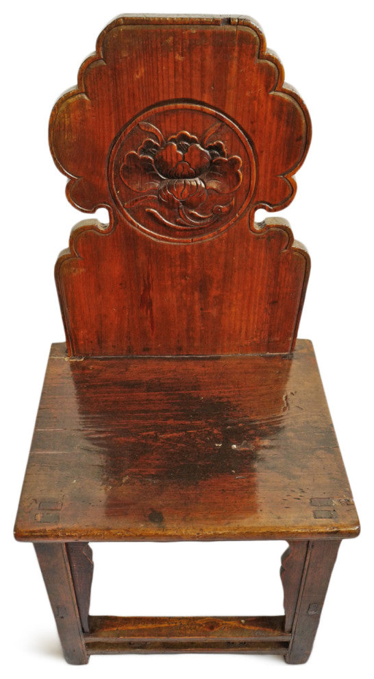 Consigned Antique Chinese Wood Lotus Chair