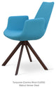 Eiffel Arm Sword Chair, Walnut Veneer Steel Base, Turquoise Camira Wool