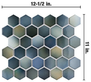 Hudson Due 2" Hex Atlantis Porcelain Floor and Wall Tile