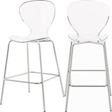 Clarion Counter Stool, Set of 2, Chrome
