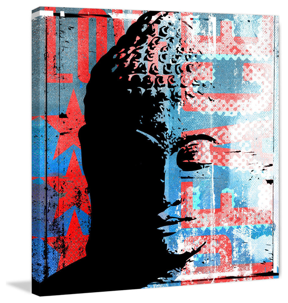 Marmont Hill, "Buddha Graffiti" by Rick Martin Painting on Wrapped Canvas, 32x32