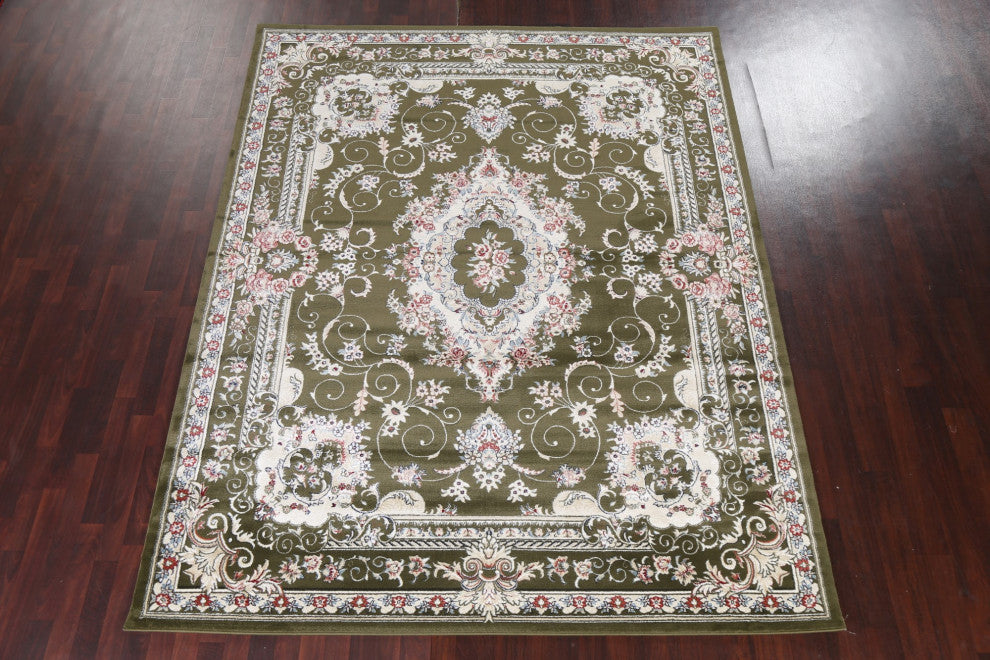 Green Floral Medallion Transitional Turkish Rug Oriental Carpet 8x10