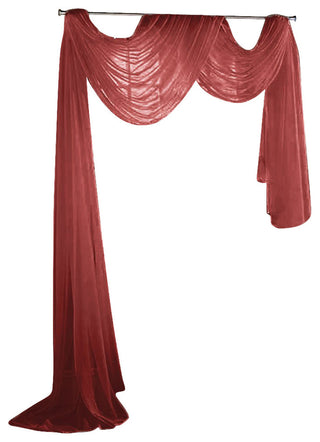 Sheer Voile 216" Long Window Scarf Swag