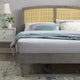 Platform Bed Frame, Full Size, Wood, Gray, Modern Mid-Century, Bedroom