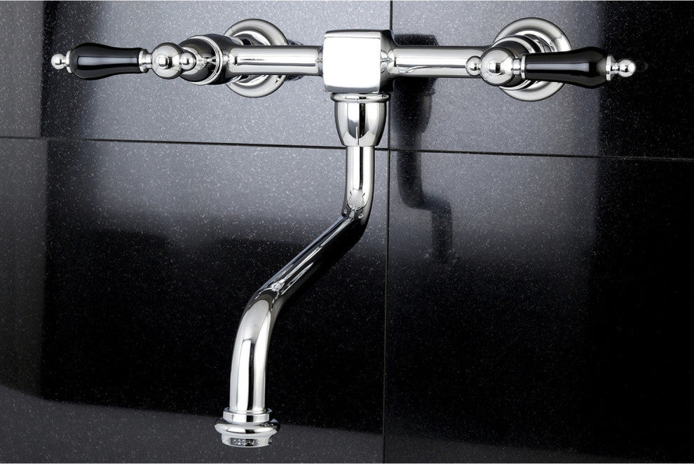 Kingston Brass Wall Mount Bathroom Faucet, Polished Chrome