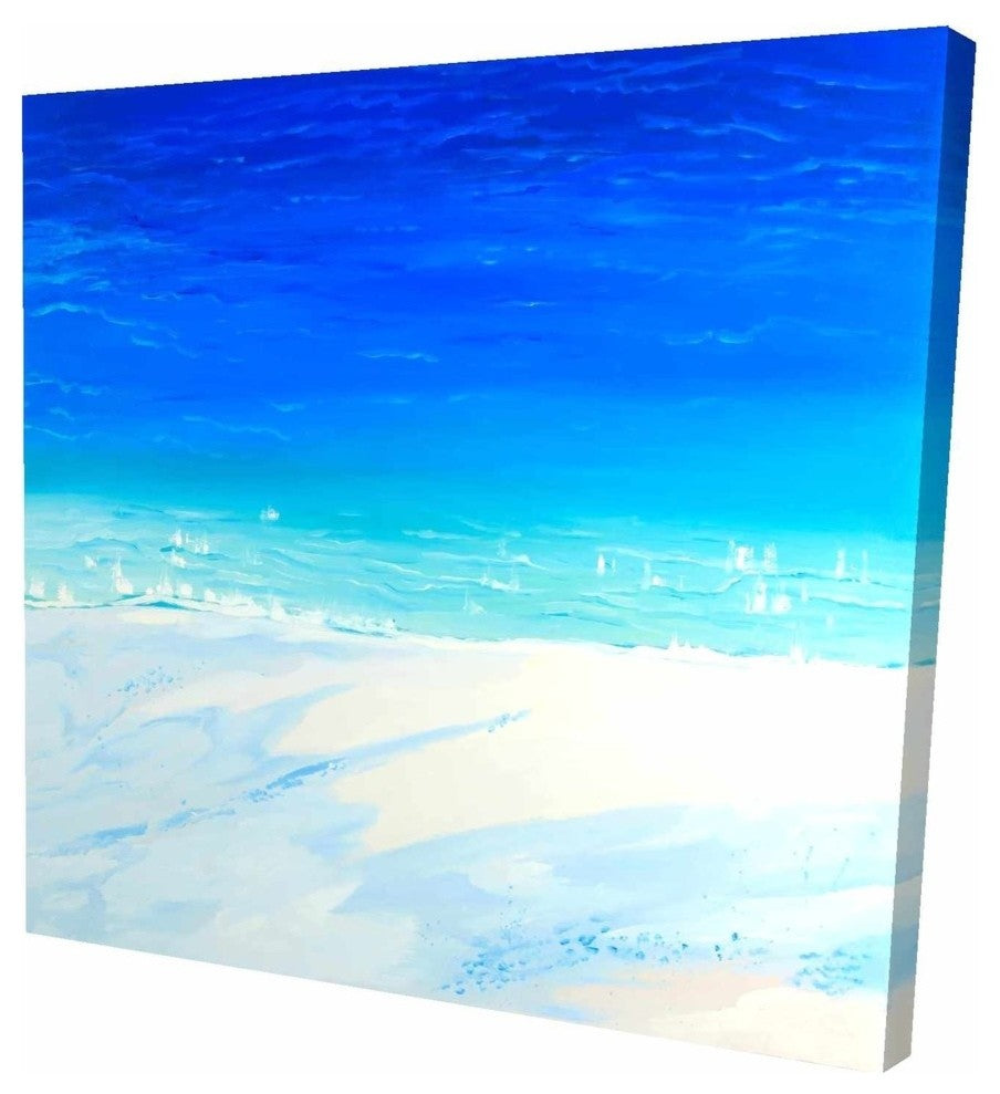 Satellite View of the Ocean, Fine Art Gallery Wrapped Canvas, 24"x24"