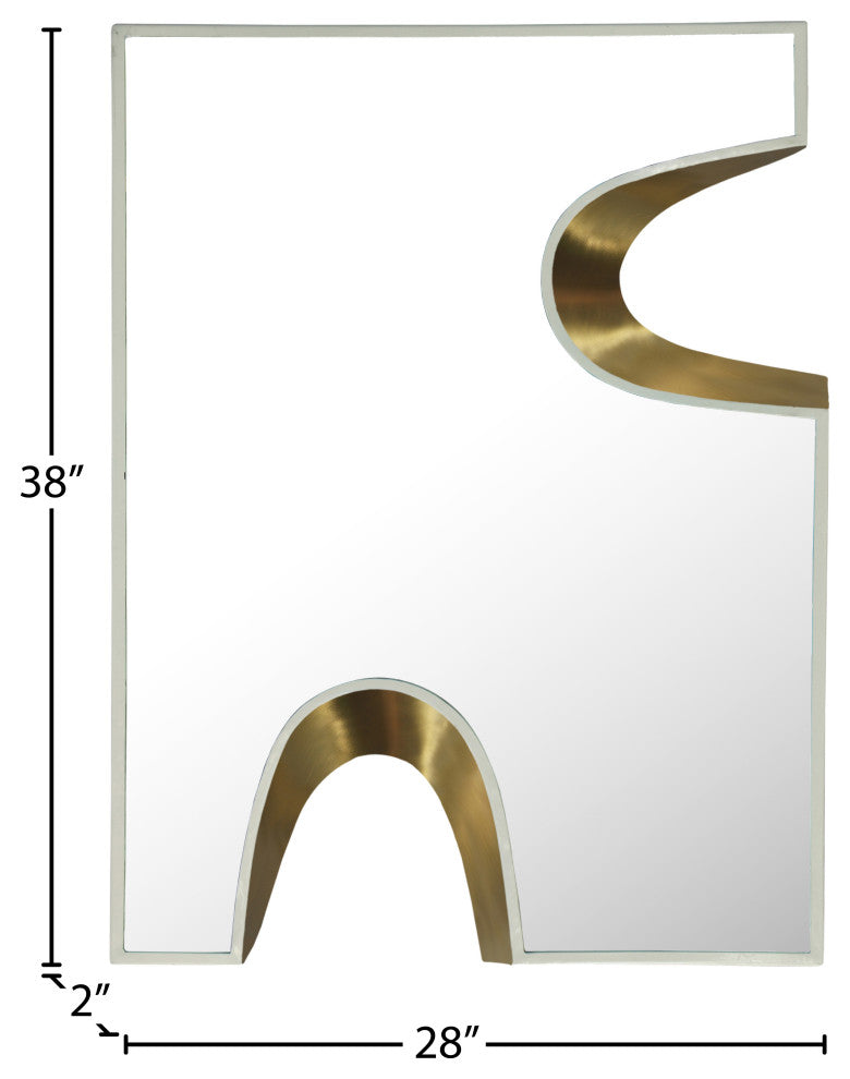 Soleil Mirror, 28" Wide, Gold Finish, Cream