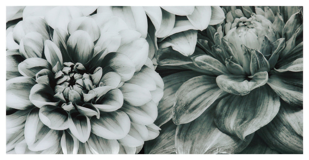 "Blossoms" Flower Wall Art Frameless Free Floating Tempered Glass