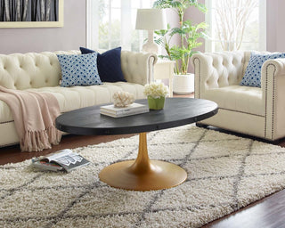 Black Gold Drive Wood Top Coffee Table
