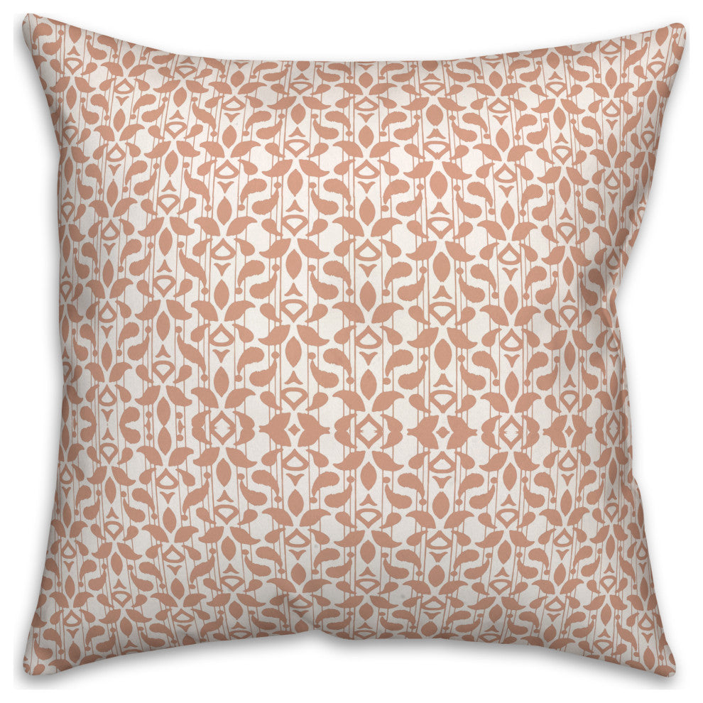 Peach Leaf Pattern Pillow 18x18 Spun Poly Pillow