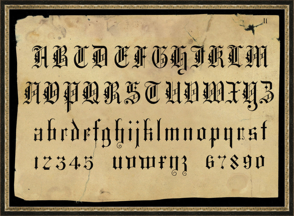 Vintage Alphabet 3, Giclee Reproduction Artwork