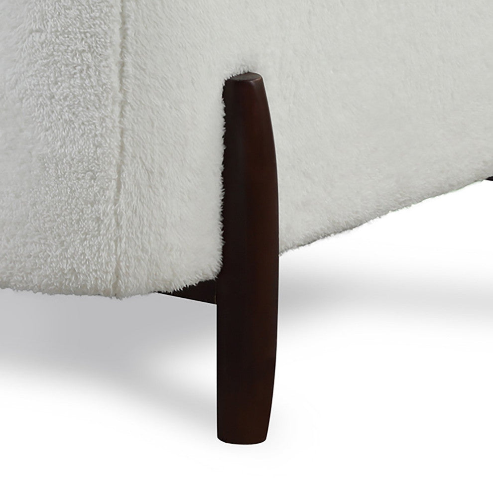 Contemporary Accent Chair, Cream Polyester Seat With Removable Cushions