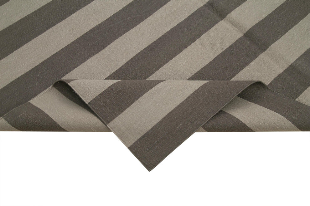 Rug N Carpet - Handmade Wool 6' 0'' x 9' 1'' Geometric Dhurrie Kilim Rug