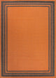 James Modern Border Stripe Indoor/Outdoor Area Rug, Orange/Dark Gray, 4x6
