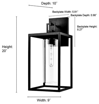 1 Light 9 in. Textured Black Outdoor
