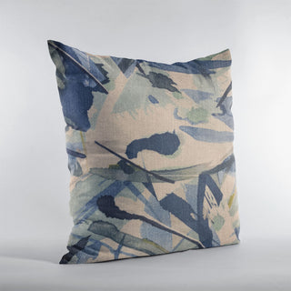 Plutus Blue Modern Art Graphic Print Luxury Throw Pillow, 20"x26"