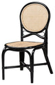 Baxton Studio Ayana Two-Tone Black and Brown Rattan Dining Chair