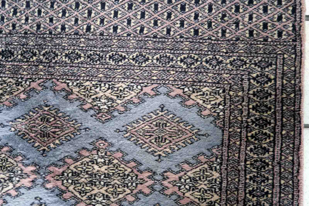 Handmade Vintage Uzbek Bukhara Runner 2.4'x8', 75cmx244cm 1960s