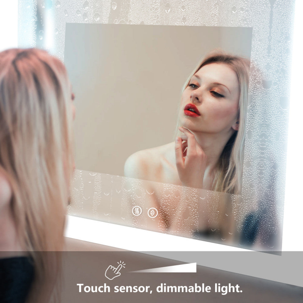Vanity LED Lighted Backlit Wall Mounted Bathroom Mirror, 24x36", 2 Buttons