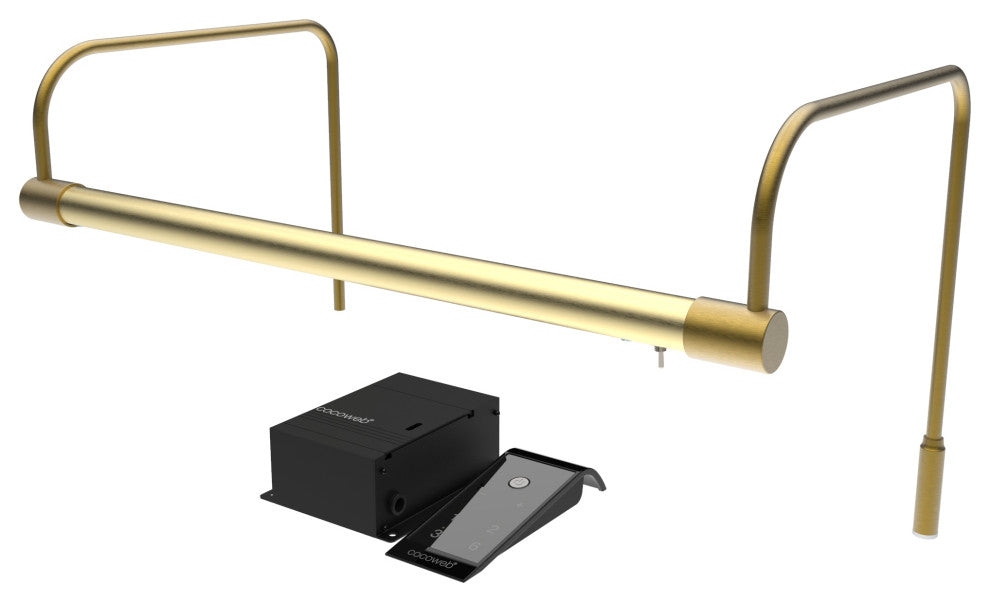 16" Tru-Slim Gallery Light, Antique Brass With Hard Wire Kit and Remote