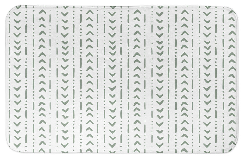 Green Tribal Pattern 34"x21" Bath Mat
