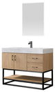 Alistair Vanity, North American Oak, Matte Black Hardware, 42", With Mirror