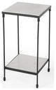Company Larkin Outdoor Marble & Iron Side Table, Black