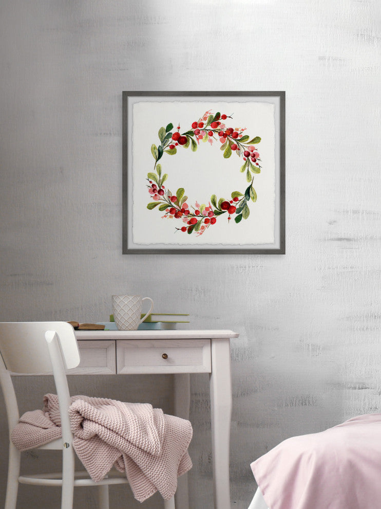"Merry Toyon Berries II" Framed Painting Print, 24x24