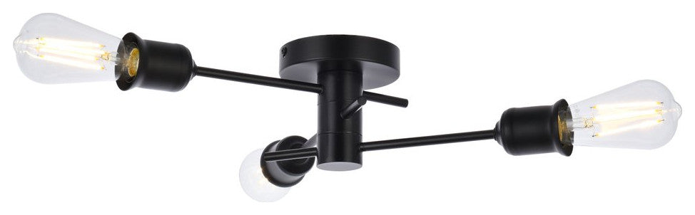 Xander 3-Light Flush Mount, Black