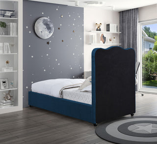 Felix Linen Upholstered Bed, Navy, Twin