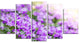 Beautiful Campanula Flower Bouquet, Floral Canvas Artwork, 60"x32", 5 Panels