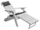 Poly Folding and Reclining Adirondack Chair with Pull-Out Ottoman, White