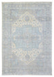 Ivory, White Wash Peshawar Organic Wool Hand Knotted Rug, 6'2"x8'9"