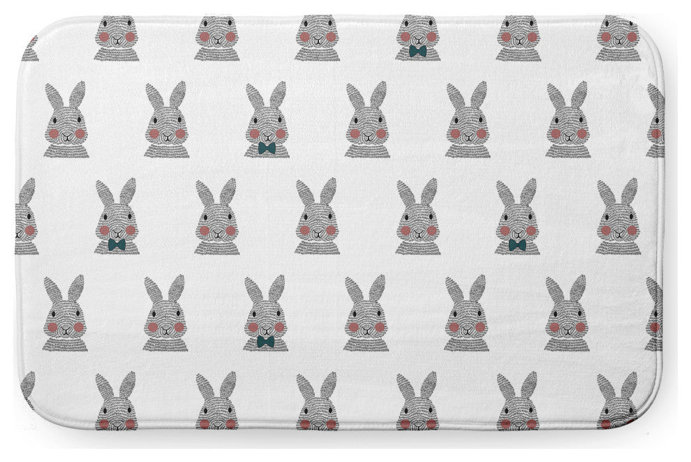 34" x 21" Bunny Fluffle Bathmat, Ocean Abyss Green