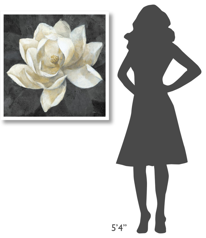 "Majestic Magnolia Neutral Sq" Digital Paper Print by Albena Hristova, 32"x32"