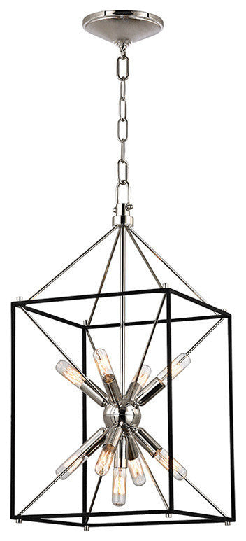 Glendale, 9-Light Pendant, Polished Nickel, 12"