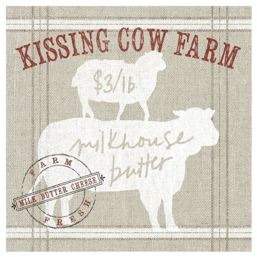 "Farm Linen Cow" Digital Paper Print by Sue Schlabach, 26"x26"