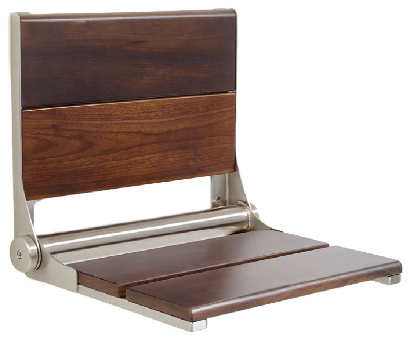 Life Line Series, Contour Shower Seats, Walnut, 18", Stainless Steel