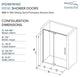 Transolid Irene 48"W x76"H Pivot Shower Door in Matte Black with Clear Glass