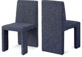 Benson Upholstered Dining Chair, Blue, Linen Texured Fabric